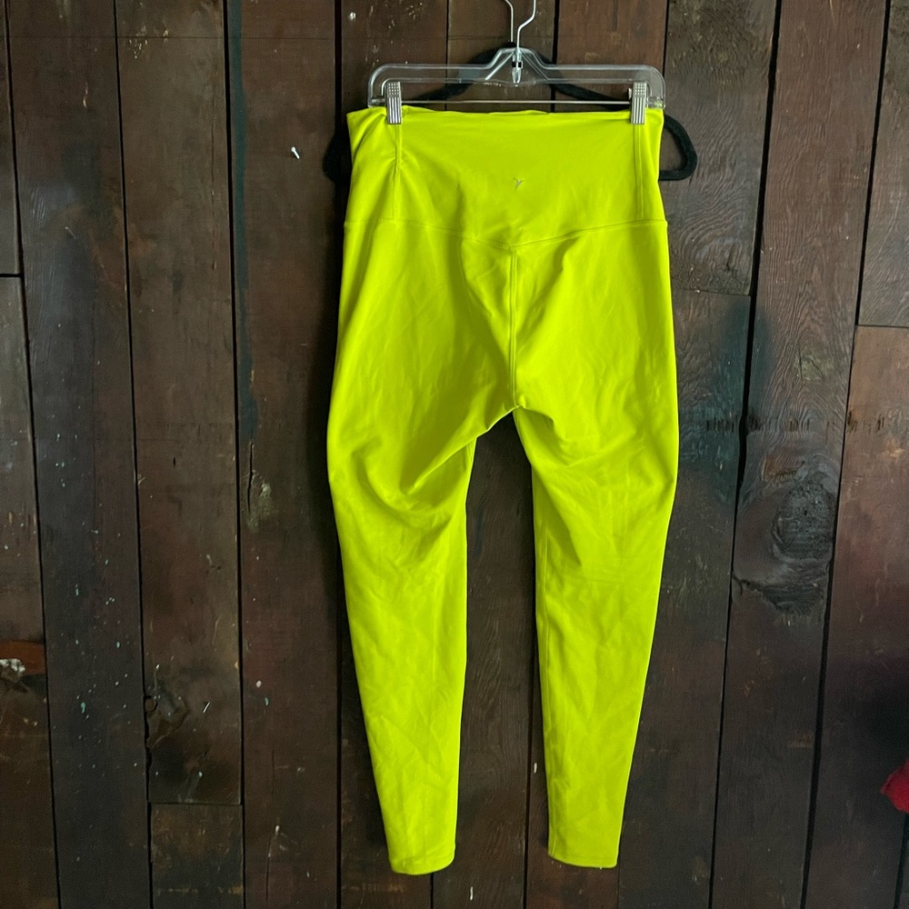 Bright colored chartreuse colored leggings - like new - Picture 2 of 6
